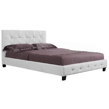 32356 Kelvin leather bed frame - Double - White