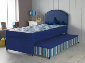 AirSprung Billy Guest Bed Set 3' Single Navy Guest Bed with Basic Mattresses Guest Bed