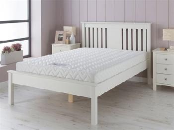 AirSprung Devon - White 3' Single White Bed Frame Only Wooden Bed
