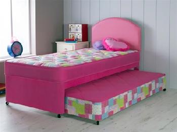 AirSprung Emma Guest Bed 3' Single Pink Guest Bed with Basic Mattresses Guest Bed