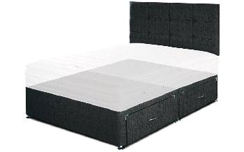 Airsprung Universal Divan Base, King Size, No Storage, Faux Leather - Brown, No Headboard Required