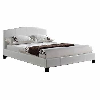 Apollo Curved Faux Leather Bed Frame Apollo White Faux Leather King Size Bed