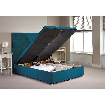 Appian Ottoman Divan Bed Frame Teal Chenille Fabric King Size 5ft