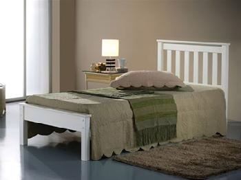 Balmoral Devon White 3' Single White Bed Frame Only Wooden Bed