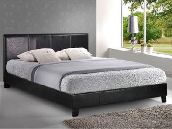 Birlea Berlin 4' 6 Double Black Leather Bed