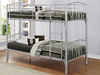 Birlea Corfu Silver Metal Bunk Bed Frame