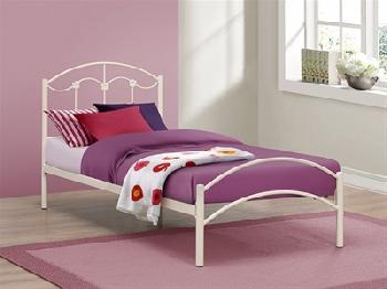 Birlea Poppy 3' Single Cream Metal Bed