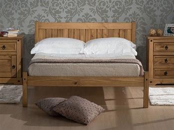 Birlea Rio 4' Small Double Antique Wax Wooden Bed