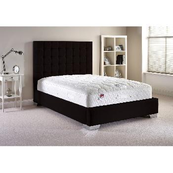 Coppella Fabric Divan Bed and Mattress Set Black Chenille Fabric King Size 5ft