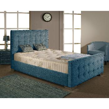 Delaware Fabric Divan Bed Frame Teal Chenille Fabric Small Single 2ft 6