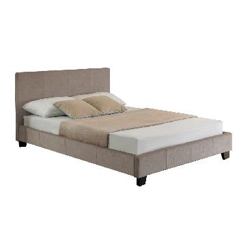 Emporia Beds Valencia Stone Fabric Upholstered Bed Double Stone