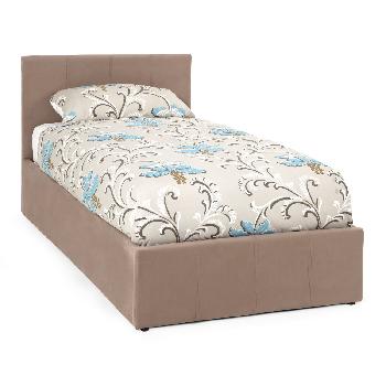 Evelyn Upholstered Ottoman Bed - Double - Latte