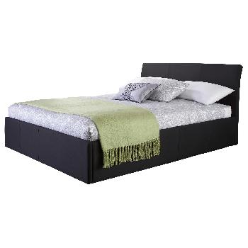 GFW Ascot Upholstered Ottoman Bed Double Black