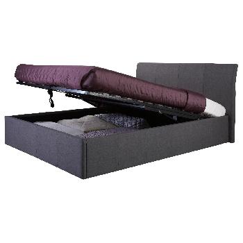 GFW Ascot Upholstered Ottoman Bed Double Grey