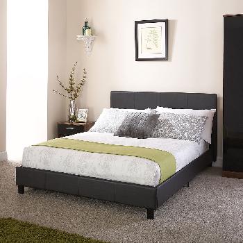 GFW Faux Leather Bed in a Box Double Black