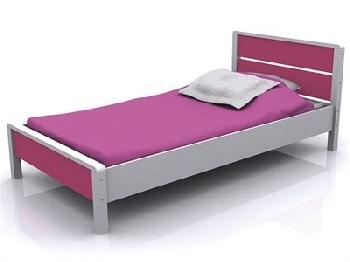GFW Miami Pink 3' Single Pink And White Wooden Bed