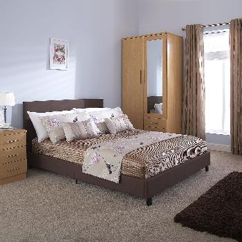 GFW Upholstered Bed in a Box Double Brown