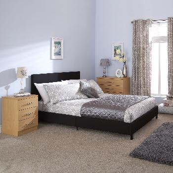 GFW Upholstered Bed in a Box Kingsize Black