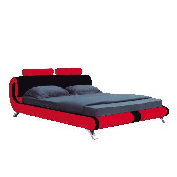 Giomani Irvine Faux Leather Bed Frame in Black and Red - King
