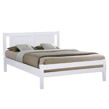 Glory White Wooden Bed Frame Double