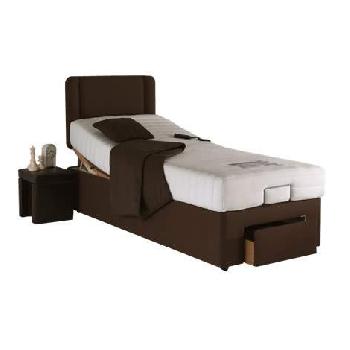 Grace Memory Adjustable Bed Set in Brown Grace Brown Single 2 Drawer No Massage No Heavy Duty