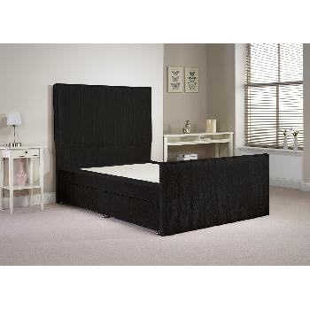 Hampshire Black Double Bed Frame 4ft 6 with 2 drawers