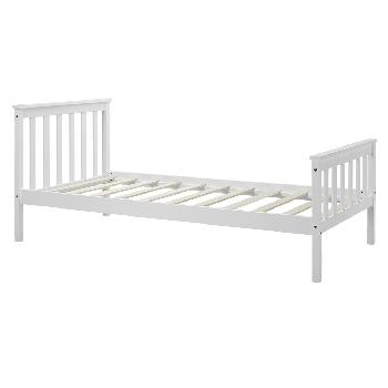 Hampton White Wooden Bed Frame Single White