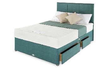 Healthbeds Cooltex Endurance Divan, King Size, End with 2 Continental Drawers, Expresso, Carrie Headboard