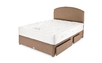 Healthbeds Diamond 1000 Pocket Natural Firm Divan, Single, No Headboard Required, 2 Side Drawers, Caramel