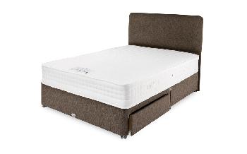 Healthbeds Ultra 2000 Pocket Memory Divan, Small Double, End Drawer, Java, Carrie Headboard