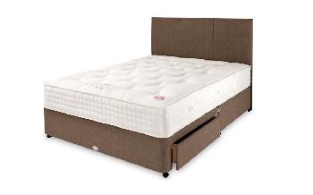 Healthbeds Ultra 2000 Pocket Natural Divan, King Size, 2 Drawers, No Headboard Required, Plum