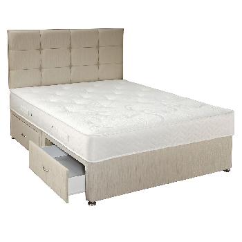 Holly 800 Classic Pocket Divan Set Double 2 Drawers Natural
