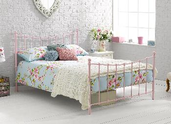 Jasmine Pink Metal Bed Frame - 4'6 Double