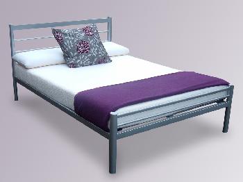 Julian Bowen 4ft Blake Small Double Silver Metal Bed Frame