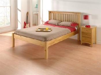 Julian Bowen Barcelona Pine Low Foot End 5' King Size Natural Slatted Bedstead Low Foot End Wooden Bed