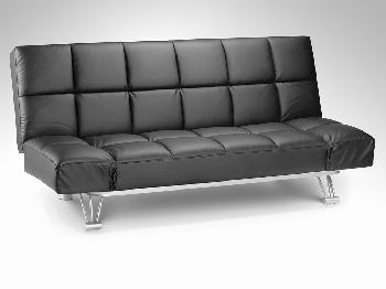 Julian Bowen Nova Black Faux Leather Sofa Bed