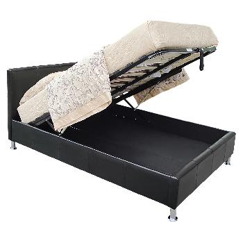 Kenneth Storage Faux Leather Bed Frame Double Black