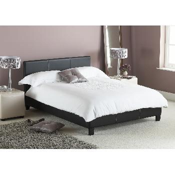 Kingston Faux Leather Bed Frame Double Black