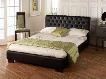 Limelight Aries Black 6' Super King Black Leather Bed