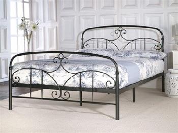 Limelight Musca 4' 6 Double Black Slatted Bedstead Metal Bed