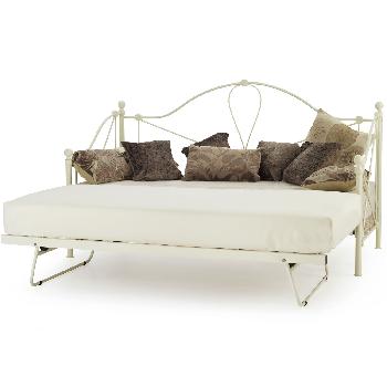 Lyon Small Single Day Bed Ivory With Guest Bed