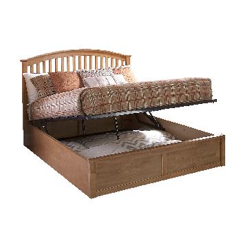 Madrid Natural Wooden Ottoman Bed Double
