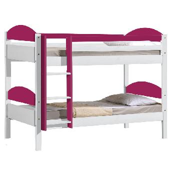 Maximus Bunk Bed In White Bunk bed White and Fuschia