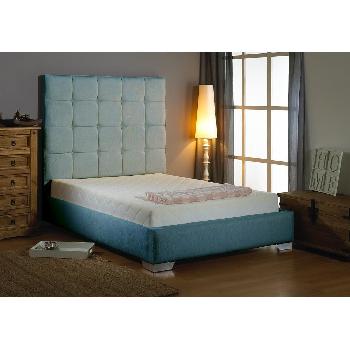 Mento Fabric Divan Bed Frame Teal Chenille Fabric Super King 6ft
