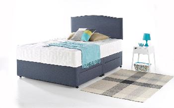 Myers My Deluxe Backcare Ortho Divan, Single, No Headboard Required, 2 Side Drawers, My Clear Sky
