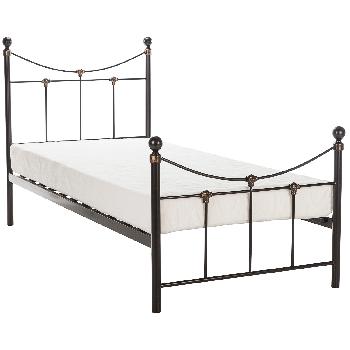 Rebecca Bed Frame in Satin Black and Antique Gold Single