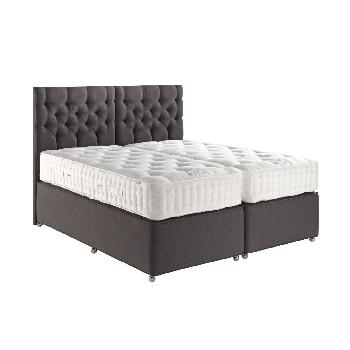 Relyon Henley 2200 Pocket Divan Set 3280 Truffle Fabric Base - 4 Drawer - Firm - Small Double