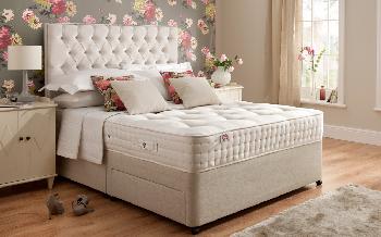 Rest Assured Boxgrove 1400 Pocket Natural Divan Bed, Double, 4 Drawers Continental, No Headboard Required, Tan