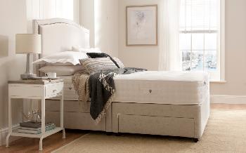 Rest Assured Northington 2000 Pocket Natural Divan Bed, Double, 2 Drawers, Sandstone, Complementing Florence Headboard