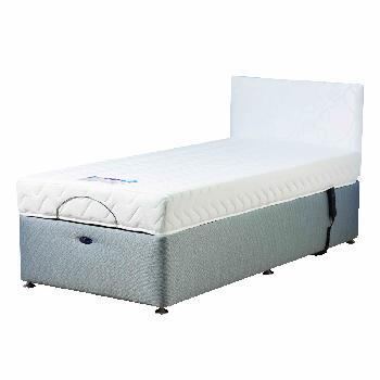Richmond Grey Adjustable Bed Set with Latex Mattress Single With Heavy Duty With Massage With 1 Drawer (Left) Assembly Included